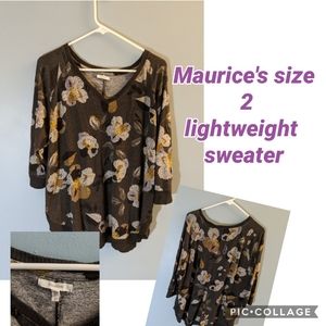 Maurice's size 2 floral sweater